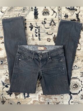 PAIGE Women's Boot Cut Jeans in Dark Gray Wash Jeans Size: 24